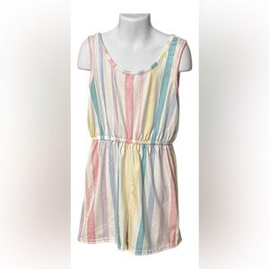 Colorful Pastel Striped Sleeveless Romper